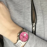 Buy Shop Michael Kors Runway Chronograph Pink Dial Silver Steel Strap Watch for Women - MK6160 USA Online