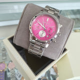 Buy Shop Michael Kors Runway Chronograph Pink Dial Silver Steel Strap Watch for Women - MK6160 USA Online
