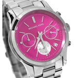 Buy Shop Michael Kors Runway Chronograph Pink Dial Silver Steel Strap Watch for Women - MK6160 USA Online