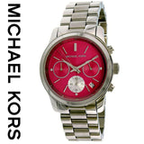 Buy Shop Michael Kors Runway Chronograph Pink Dial Silver Steel Strap Watch for Women - MK6160 USA Online
