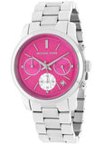 Buy Shop Michael Kors Runway Chronograph Pink Dial Silver Steel Strap Watch for Women - MK6160 USA Online