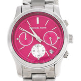 Buy Shop Michael Kors Runway Chronograph Pink Dial Silver Steel Strap Watch for Women - MK6160 USA Online
