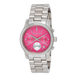Buy Shop Michael Kors Runway Chronograph Pink Dial Silver Steel Strap Watch for Women - MK6160 USA Online