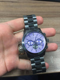 Buy Shop Michael Kors Runway Chronograph Purple Dial Black Steel Strap Watch For Women - MK5954 USA Online