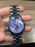 Buy Shop Michael Kors Runway Chronograph Purple Dial Black Steel Strap Watch For Women - MK5954 USA Online