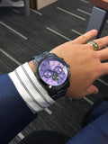 Buy Shop Michael Kors Runway Chronograph Purple Dial Black Steel Strap Watch For Women - MK5954 USA Online