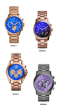 Buy Shop Michael Kors Runway Chronograph Purple Dial Black Steel Strap Watch For Women - MK5954 USA Online