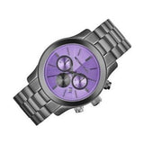 Buy Shop Michael Kors Runway Chronograph Purple Dial Black Steel Strap Watch For Women - MK5954 USA Online
