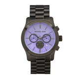 Buy Shop Michael Kors Runway Chronograph Purple Dial Black Steel Strap Watch For Women - MK5954 USA Online