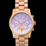 Buy Shop Michael Kors Runway Chronograph Purple Dial Rose Gold Steel Strap Watch For Women - MK6163 USA Online