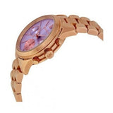 Buy Shop Michael Kors Runway Chronograph Purple Dial Rose Gold Steel Strap Watch For Women - MK6163 USA Online