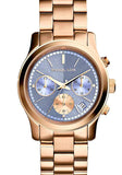 Buy Shop Michael Kors Runway Chronograph Purple Dial Rose Gold Steel Strap Watch For Women - MK6163 USA Online