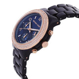 Buy Shop Michael Kors Runway Chronograph Blue Dial Blue Steel Strap Watch for Women - MK7423 USA Online