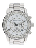 Buy Shop Michael Kors Runway Chronograph Quartz Silver Dial Silver Steel Strap Watch For Women - MK5574 USA Online
