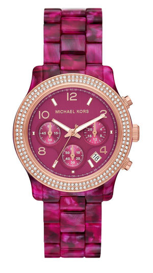 Buy Shop Michael Kors Runway Chronograph Red Dial Red Steel Strap Watch for Women - MK7425 USA Online