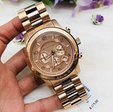 Buy Shop Michael Kors Runway Chronograph Rose Gold Dial Rose Gold Steel Strap Watch for Men - MK8096 USA Online