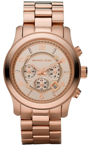 Buy Shop Michael Kors Runway Chronograph Rose Gold Dial Rose Gold Steel Strap Watch for Men - MK8096 USA Online