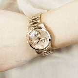 Buy Shop Michael Kors Runway Chronograph Rose Gold Dial Rose Gold Steel Strap Watch for Women - MK5430 USA Online
