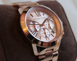 Buy Shop Michael Kors Runway Chronograph Rose Gold Dial Rose Gold Steel Strap Watch For Women - MK5778 USA Online