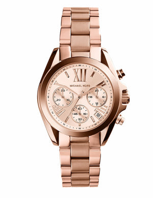 Buy Shop Michael Kors Runway Chronograph Rose Gold Dial Rose Gold Steel Strap Watch For Women - MK5778 USA Online