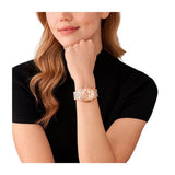 Buy Shop Michael Kors Runway Chronograph Rose Gold Dial Rose Gold Steel Strap Watch For Women - MK7324 USA Online