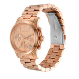 Buy Shop Michael Kors Runway Chronograph Rose Gold Dial Rose Gold Steel Strap Watch For Women - MK7324 USA Online