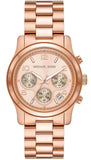 Buy Shop Michael Kors Runway Chronograph Rose Gold Dial Rose Gold Steel Strap Watch For Women - MK7324 USA Online