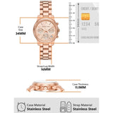 Buy Shop Michael Kors Runway Chronograph Rose Gold Dial Rose Gold Steel Strap Watch For Women - MK7327 USA Online