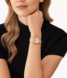 Buy Shop Michael Kors Runway Chronograph Rose Gold Dial Rose Gold Steel Strap Watch For Women - MK7327 USA Online