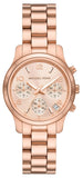 Buy Shop Michael Kors Runway Chronograph Rose Gold Dial Rose Gold Steel Strap Watch For Women - MK7327 USA Online