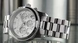 Buy Shop Michael Kors Runway Chronograph Silver Dial Silver Steel Strap Watch For Women - MK7325 USA Online