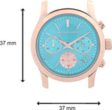 Buy Shop Michael Kors Runway Chronograph Turquoise Dial Rose Gold Steel Strap Watch For Women - MK6164 USA Online