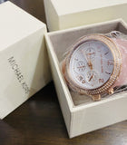 Buy Shop Michael Kors Runway Chronograph White Dial Pink Steel Strap Watch for Women - MK7424 USA Online