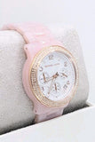 Buy Shop Michael Kors Runway Chronograph White Dial Pink Steel Strap Watch for Women - MK7424 USA Online