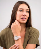 Buy Shop Michael Kors Runway Chronograph White Dial Pink Steel Strap Watch for Women - MK7424 USA Online