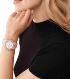 Buy Shop Michael Kors Runway Chronograph White Dial Pink Steel Strap Watch for Women - MK7424 USA Online