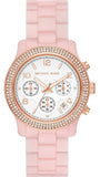 Buy Shop Michael Kors Runway Chronograph White Dial Pink Steel Strap Watch for Women - MK7424 USA Online
