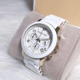 Buy Shop Michael Kors Runway Chronograph White Dial White Steel Strap Watch for Women - MK5145 USA Online