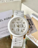 Buy Shop Michael Kors Runway Chronograph White Dial White Steel Strap Watch for Women - MK5145 USA Online