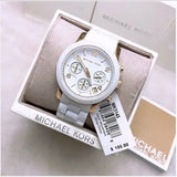 Buy Shop Michael Kors Runway Chronograph White Dial White Steel Strap Watch for Women - MK5145 USA Online