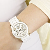 Buy Shop Michael Kors Runway Chronograph White Dial White Steel Strap Watch for Women - MK5145 USA Online