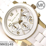 Buy Shop Michael Kors Runway Chronograph White Dial White Steel Strap Watch for Women - MK5145 USA Online