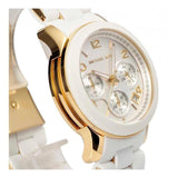 Buy Shop Michael Kors Runway Chronograph White Dial White Steel Strap Watch for Women - MK5145 USA Online