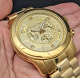 Buy Shop Michael Kors Runway Gold Dial Gold Steel Strap Watch for Men - MK8077 USA Online
