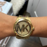 Buy Shop Michael Kors Runway Gold Dial Gold Steel Strap Watch for Women - MK5473 USA Online
