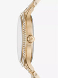 Buy Shop Michael Kors Slim Runway Crystals Gold Dial Gold Steel Strap Watch for Women - MK3632 USA Online
