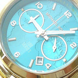 Buy Shop Michael Kors Runway Hunger Stop100 Series Blue Dial Gold Steel Strap Watch for Women - MK5815 USA Online