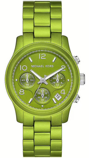 Buy Shop Michael Kors Runway Limited Edition Green Dial Green Steel Strap Watch for Women - MK7480LE USA Online