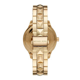 Buy Shop Michael Kors Runway Mercer Crystals Gold Dial Gold Steel Strap Watch For Women - MK6714 USA Online