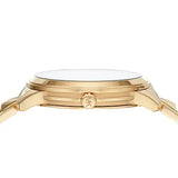 Buy Shop Michael Kors Runway Mercer Crystals Gold Dial Gold Steel Strap Watch For Women - MK6714 USA Online